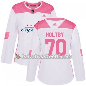 Naisten NHL Washington Capitals Pelipaita Braden Holtby 70 Adidas 2017-2018 Valkoinen Vaaleanpunainen Fashion Authentic